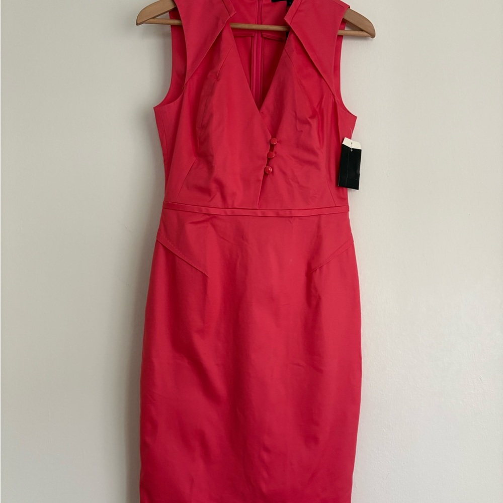 RACHEL Rachel Roy Vibrant Coral Midi Dress